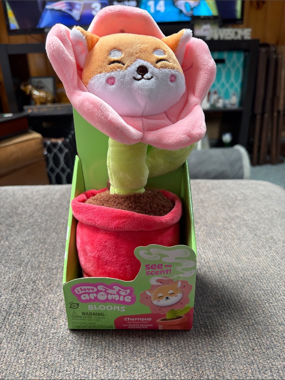 I Love Aromie Plush Flower Cherripup Stuffed Toy with Cherry blossom scent